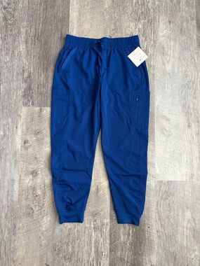 Women’s Royal Blue Cargo Jogger Pants with Elastic Waist